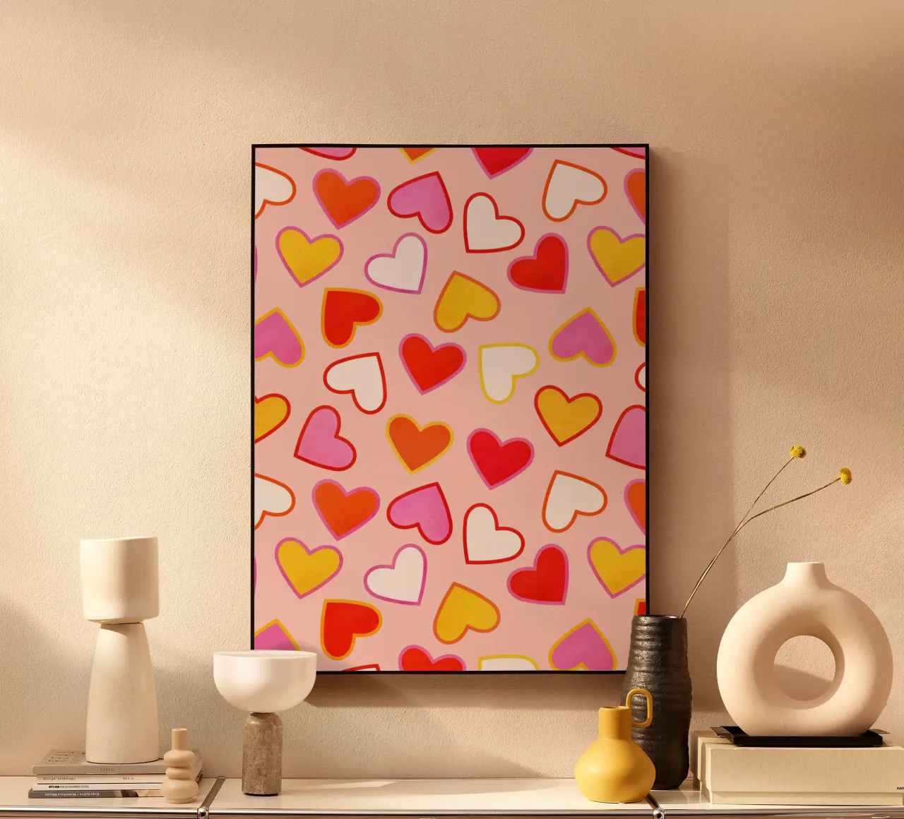 Pink Candy Heart Pattern plexiglass da showmemars