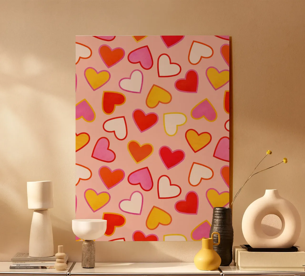 Pink Candy Heart Pattern plexiglass da showmemars