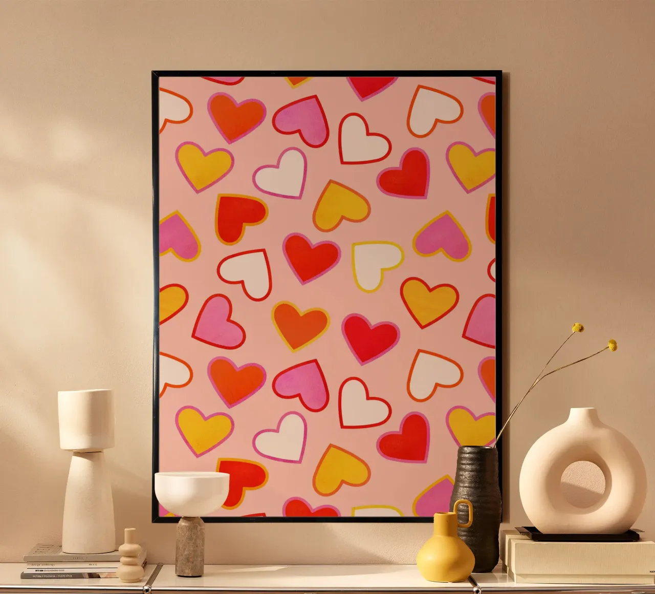 Pink Candy Heart Pattern poster da showmemars