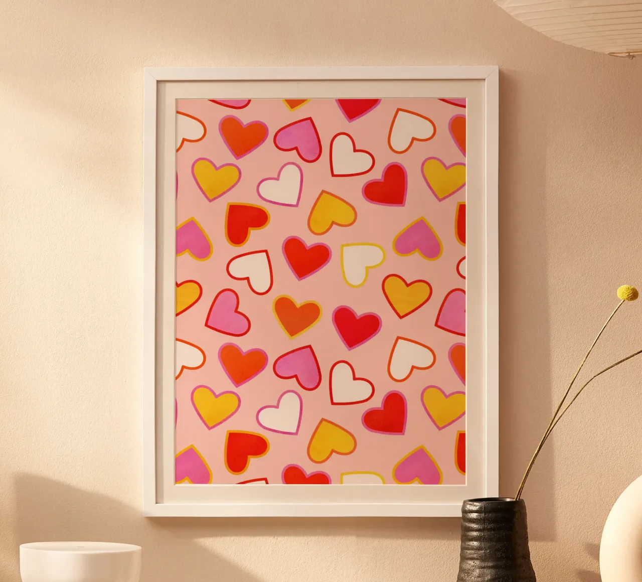 Pink Candy Heart Pattern poster da showmemars