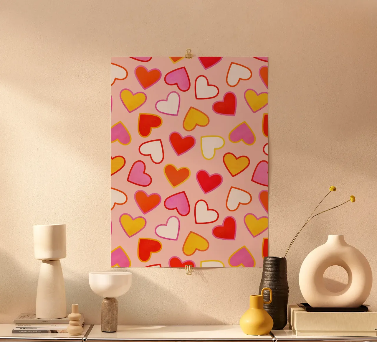 Pink Candy Heart Pattern poster da showmemars