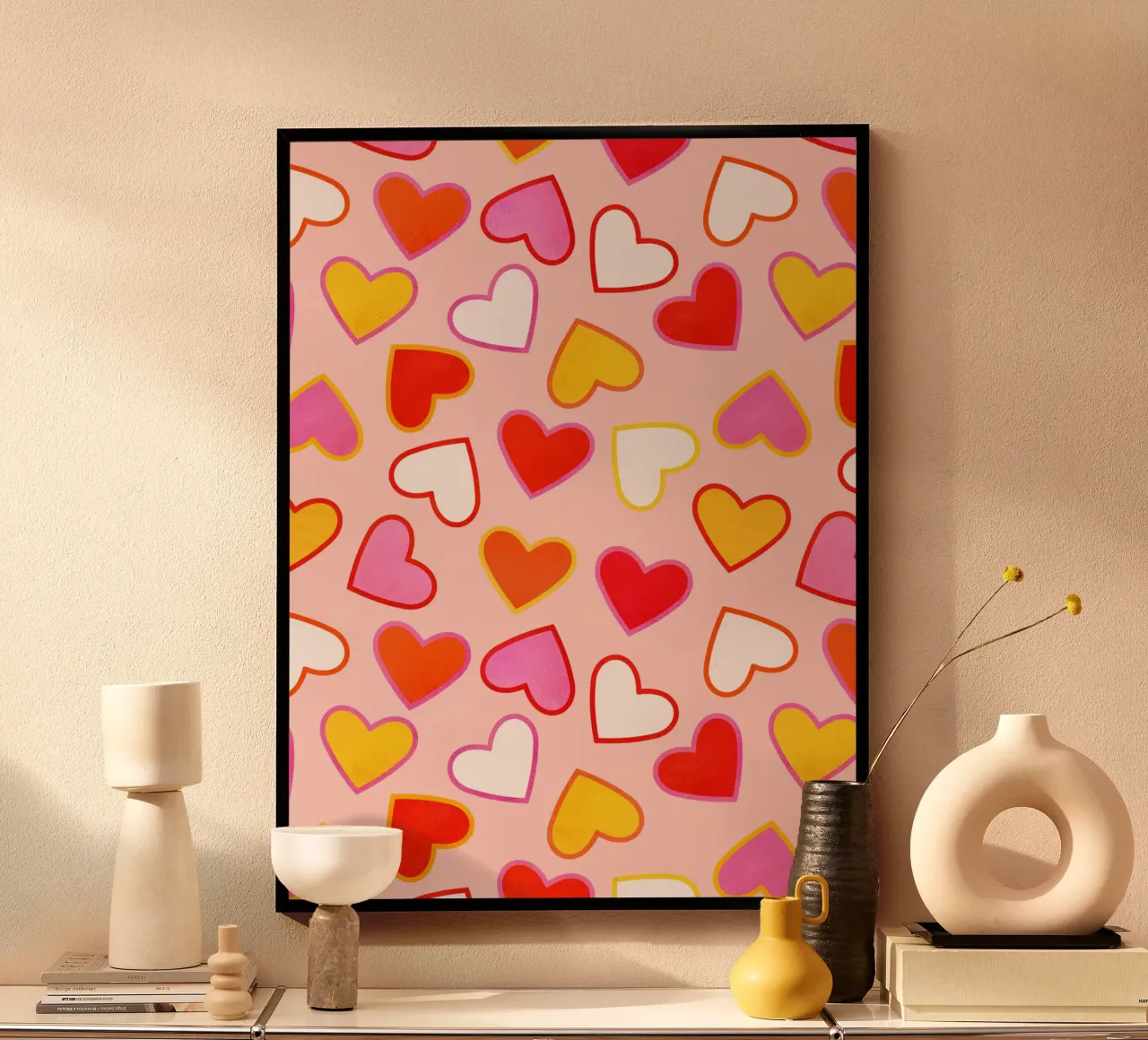 Pink Candy Heart Pattern poster da showmemars