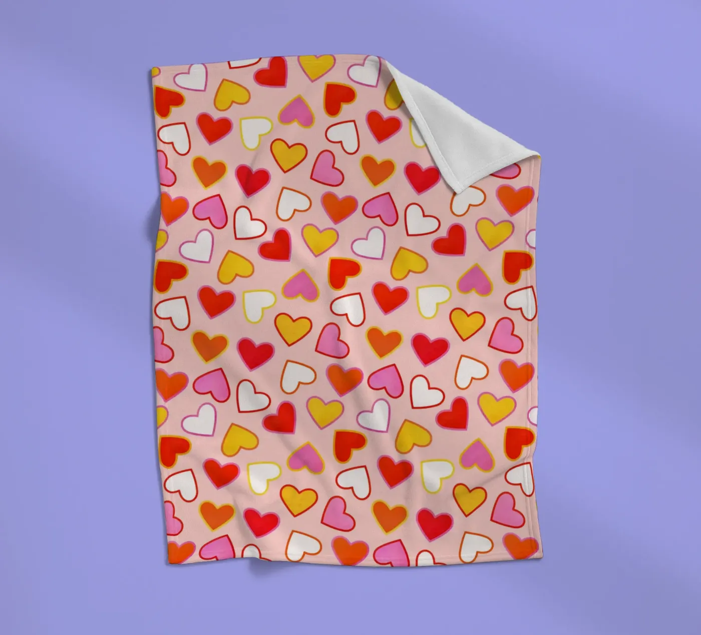 Pink Candy Heart Pattern Fleecedecke von showmemars