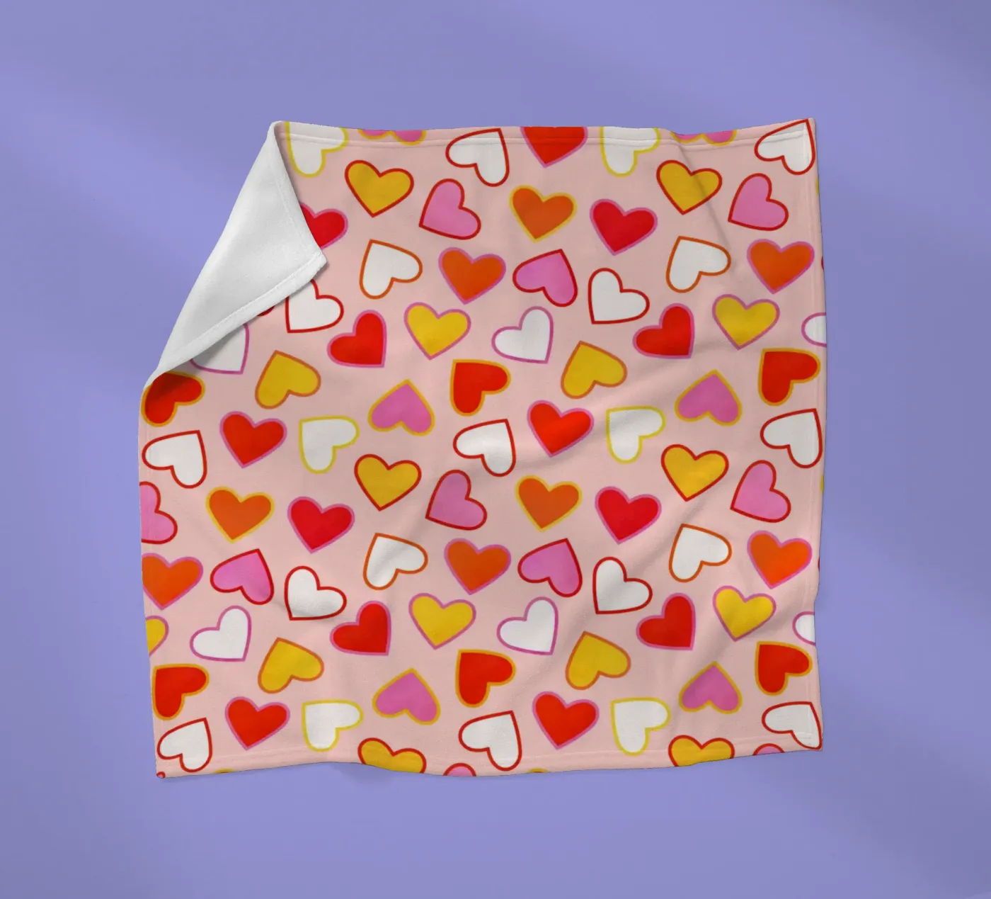 Pink Candy Heart Pattern Fleecedecke von showmemars