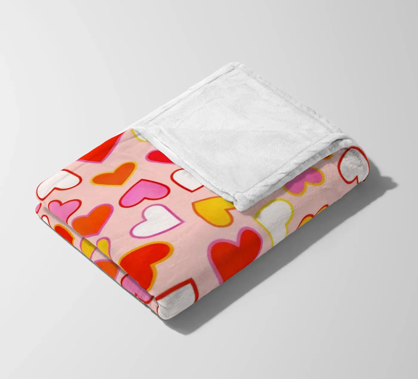 Pink Candy Heart Pattern Fleecedecke von showmemars