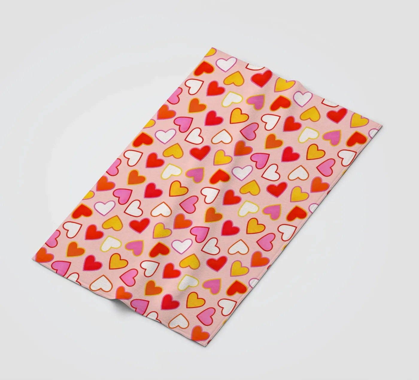 Pink Candy Heart Pattern Fleecedecke von showmemars