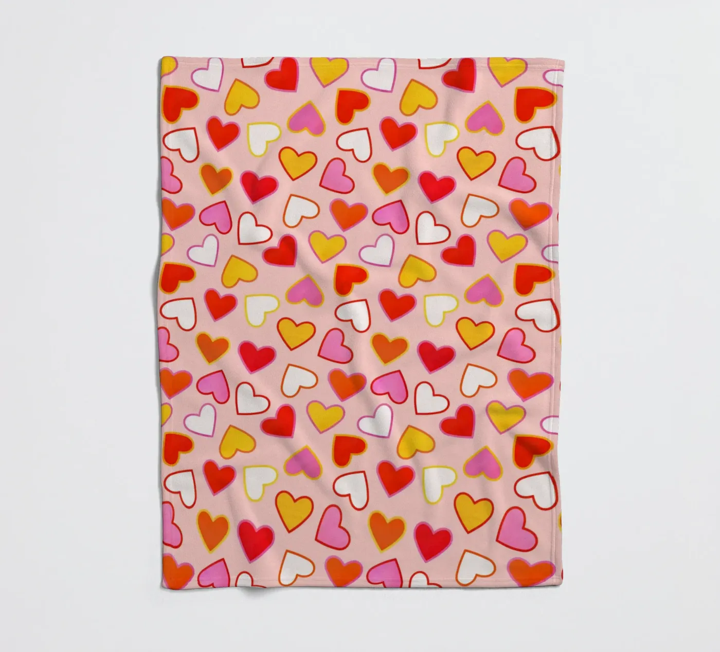 Pink Candy Heart Pattern Fleecedecke von showmemars