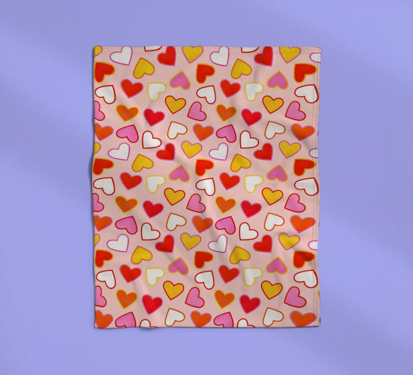 Pink Candy Heart Pattern Fleecedecke von showmemars
