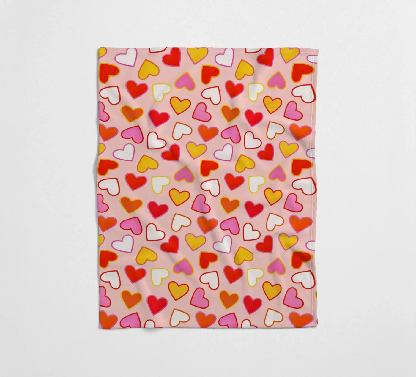 Pink Candy Heart Pattern Fleecedecke von showmemars