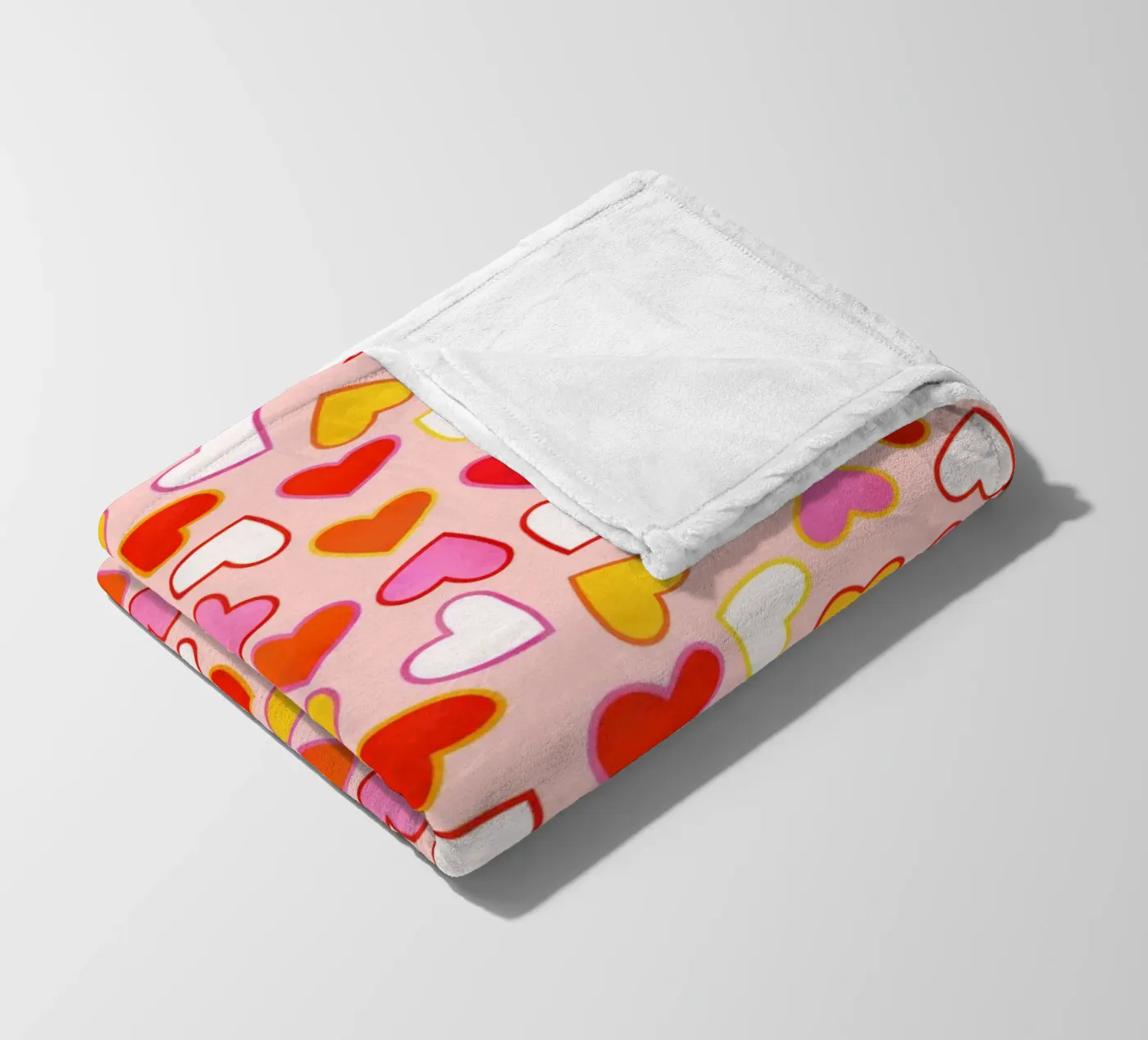 Pink Candy Heart Pattern Fleecedecke von showmemars