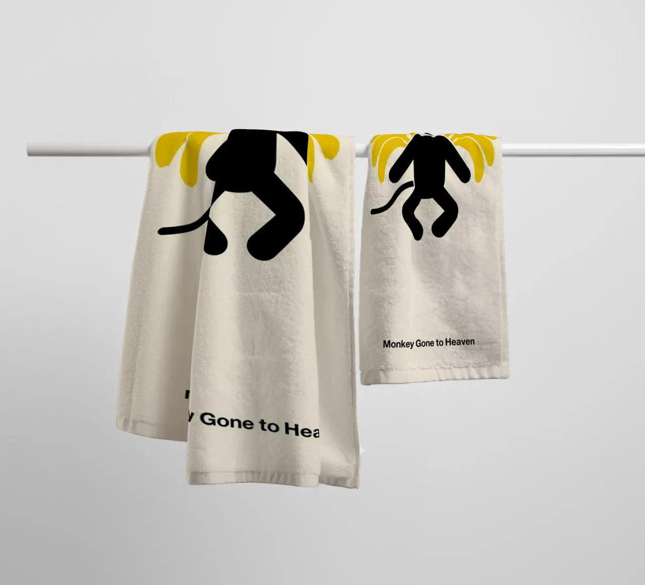 Monkey Gone to Heaven asciugamano da bagno da Viktor Hertz