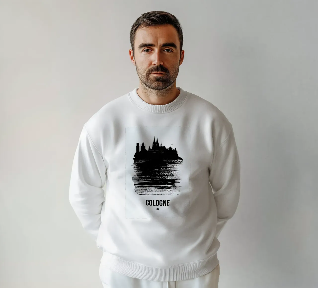 Cologne Skyline Brush Stroke felpa da Naxart