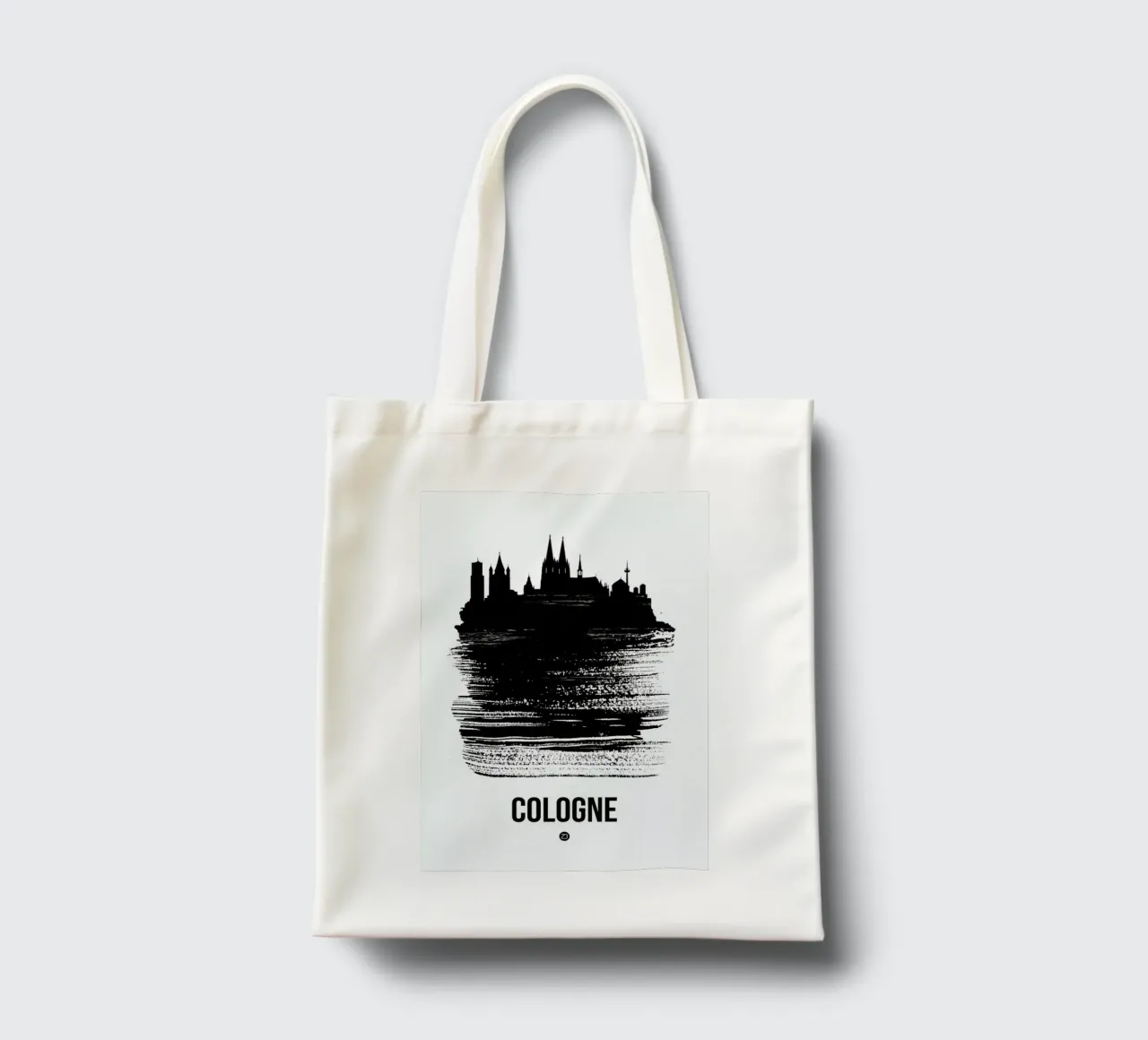 Cologne Skyline Brush Stroke borsa in juta da Naxart