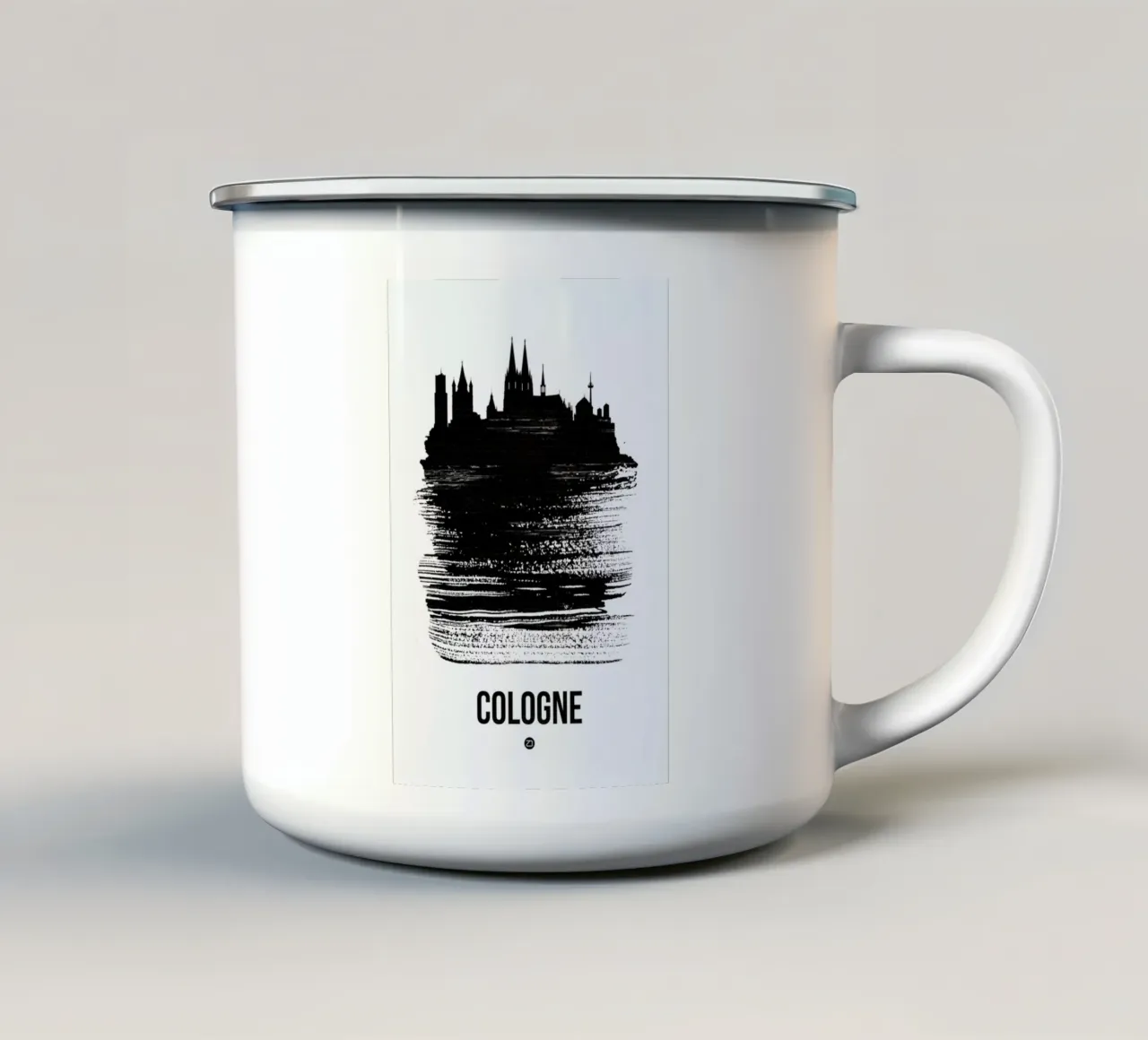 Cologne Skyline Brush Stroke tazza in smalto da Naxart