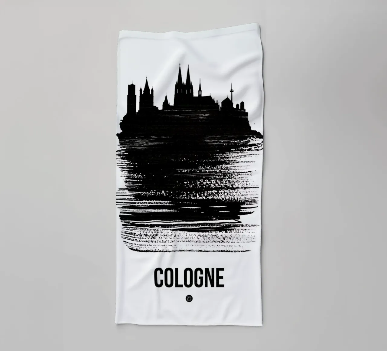 Cologne Skyline Brush Stroke asciugamano da bagno da Naxart