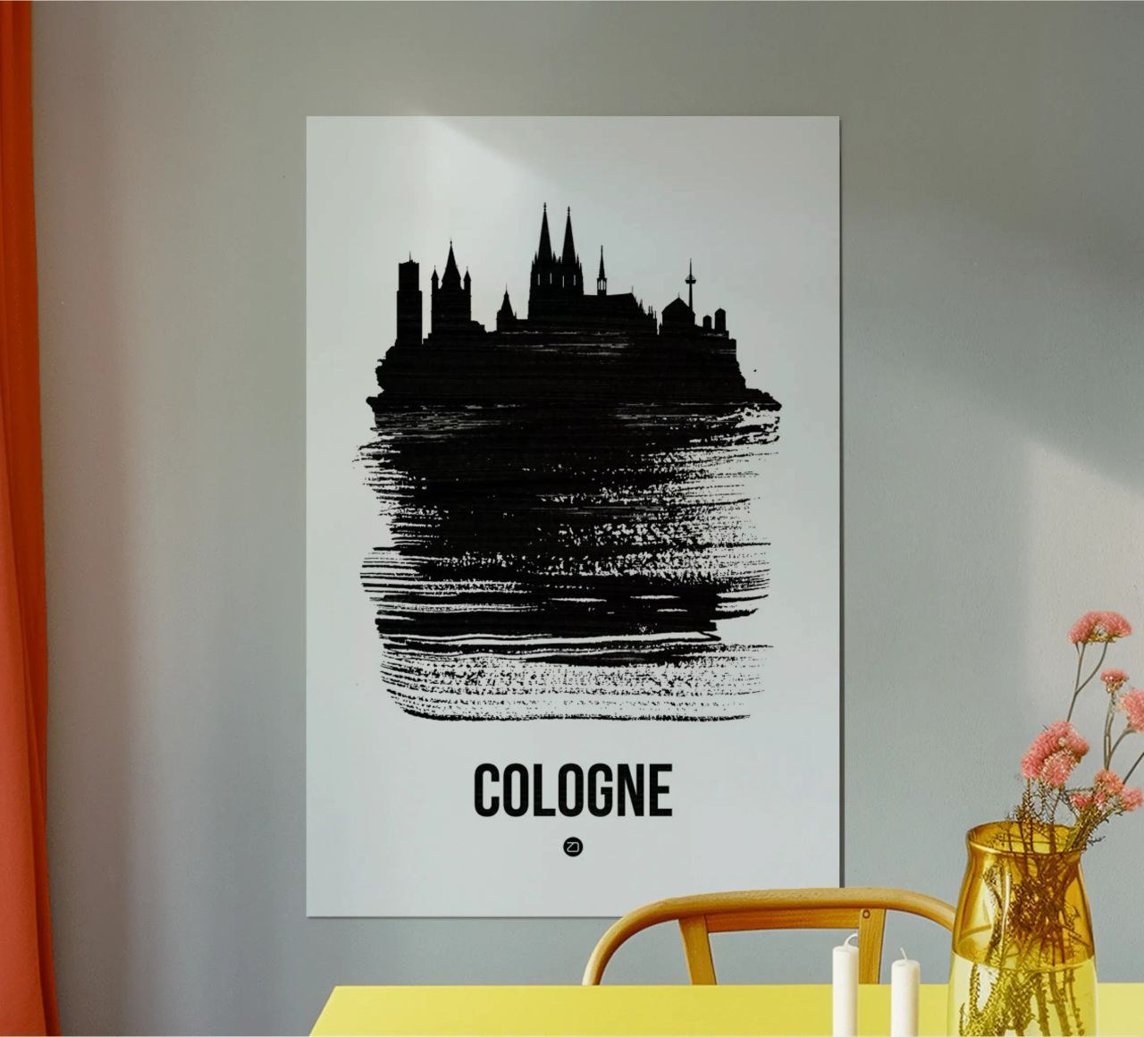 Cologne Skyline Brush Stroke Poster von Naxart
