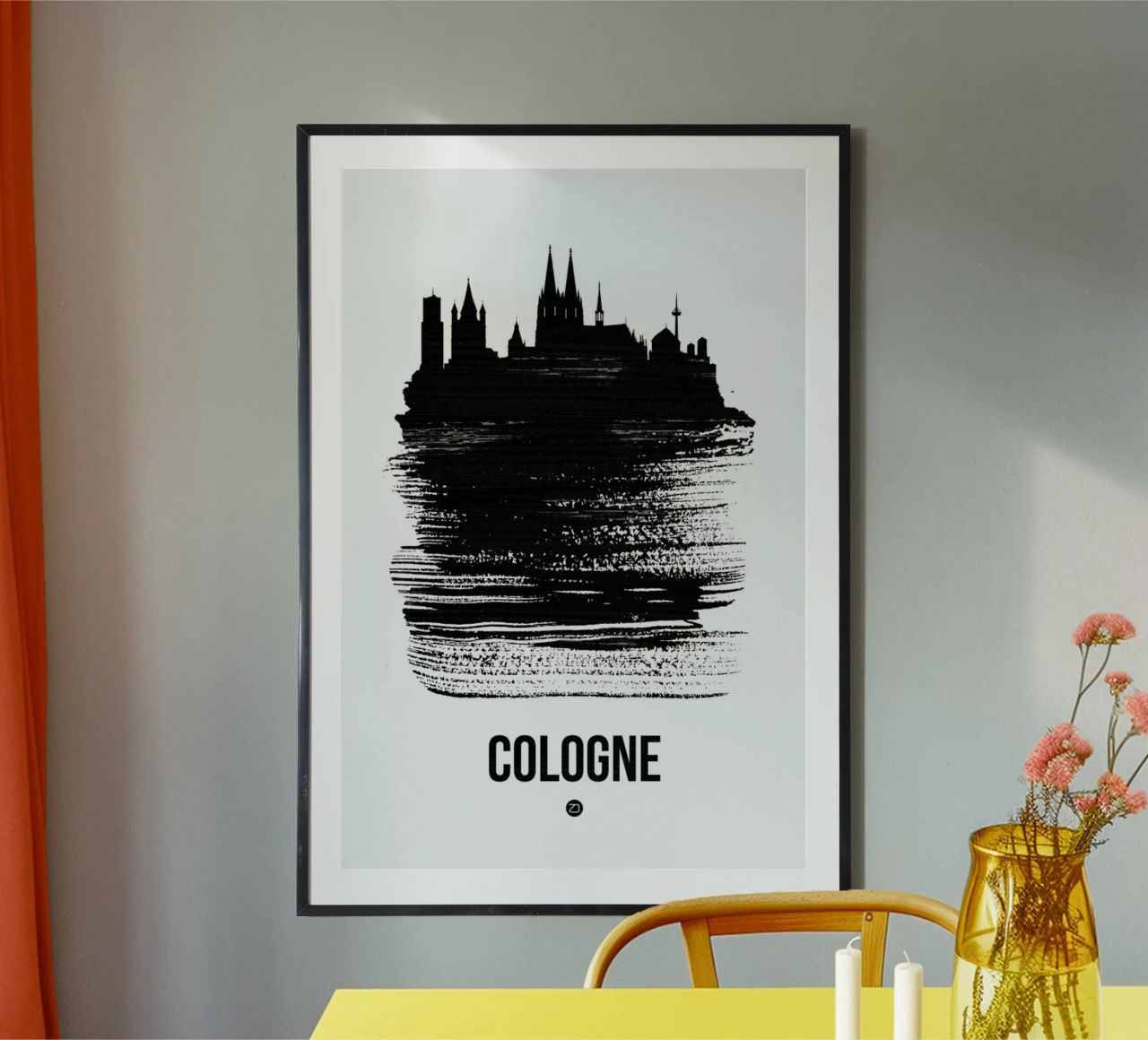 Cologne Skyline Brush Stroke Poster von Naxart
