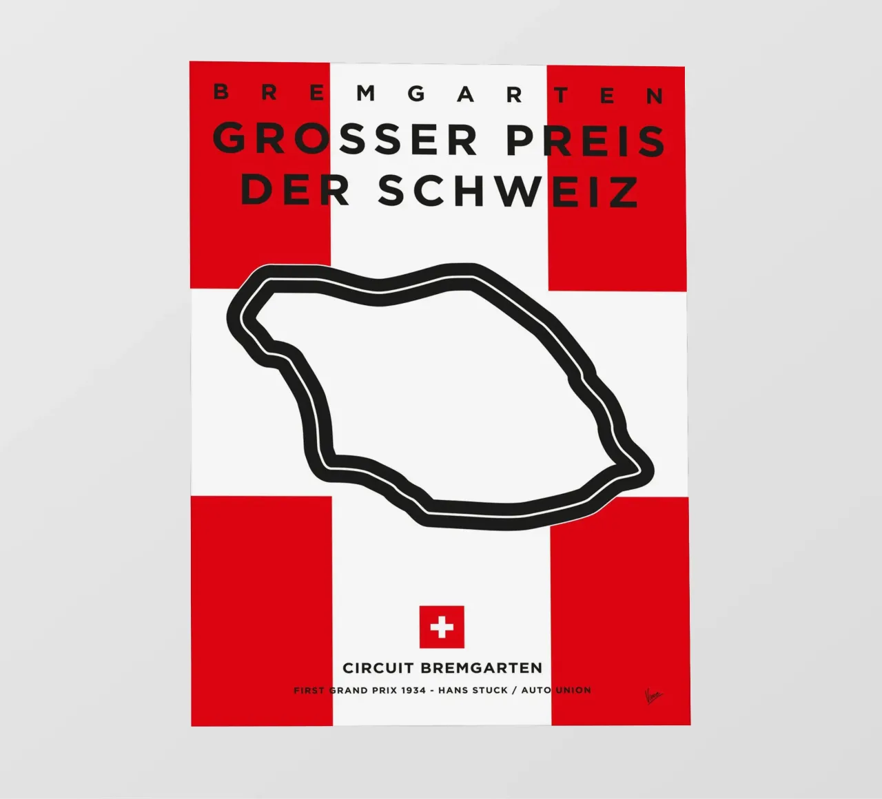 1934 F1 Bremgarten Race Track telo in pvc da Formula Art