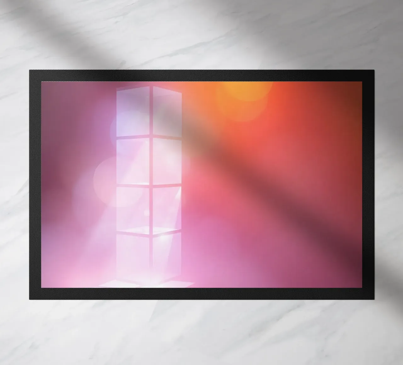 Vibrant illuminated structure in fog doormat by DesignDoodle