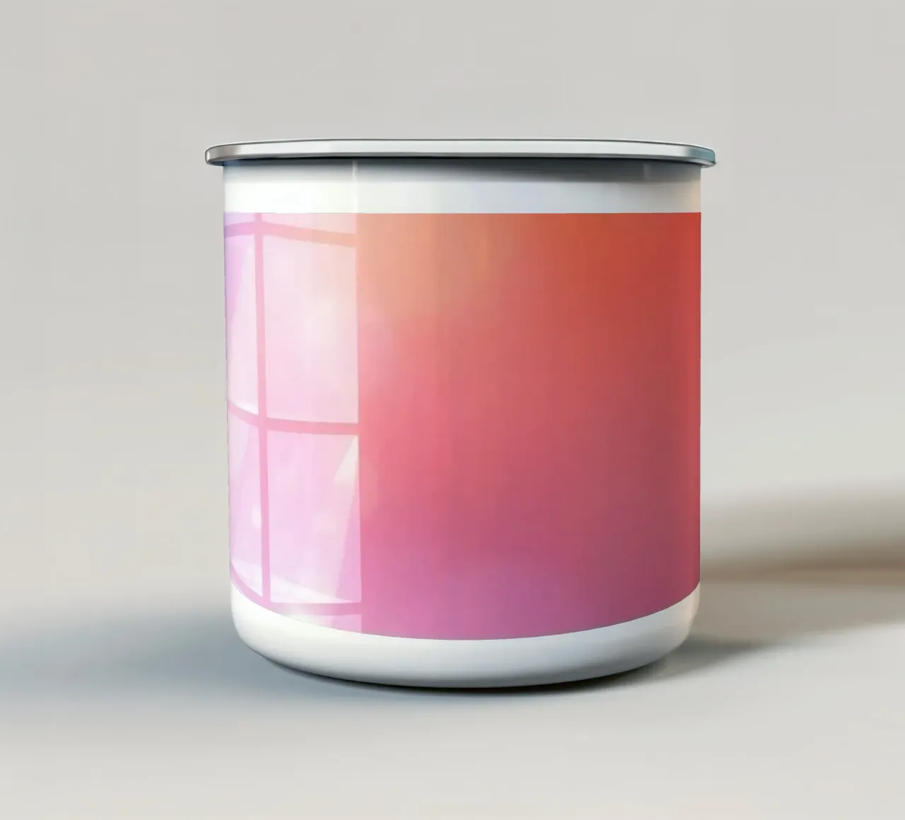 Vibrant illuminated structure in fog enamel mug by DesignDoodle