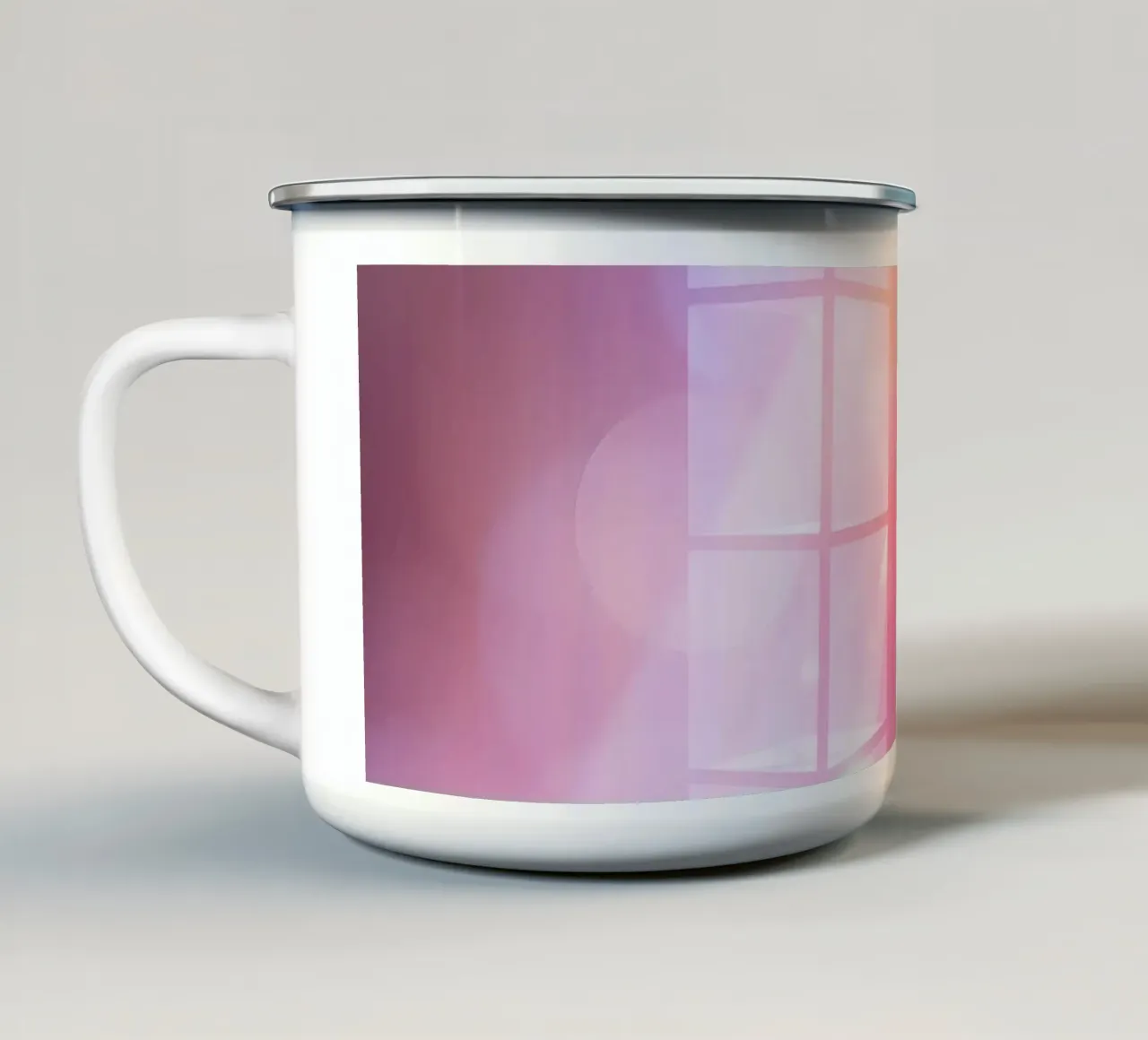 Vibrant illuminated structure in fog enamel mug by DesignDoodle