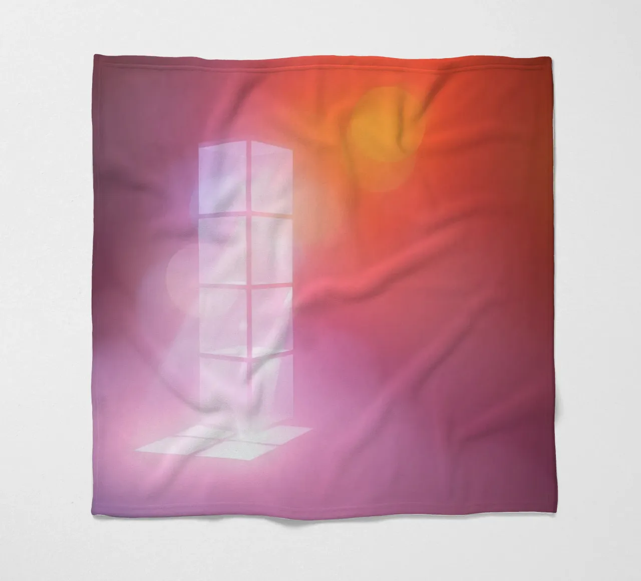 Vibrant illuminated structure in fog fleece blanket by DesignDoodle