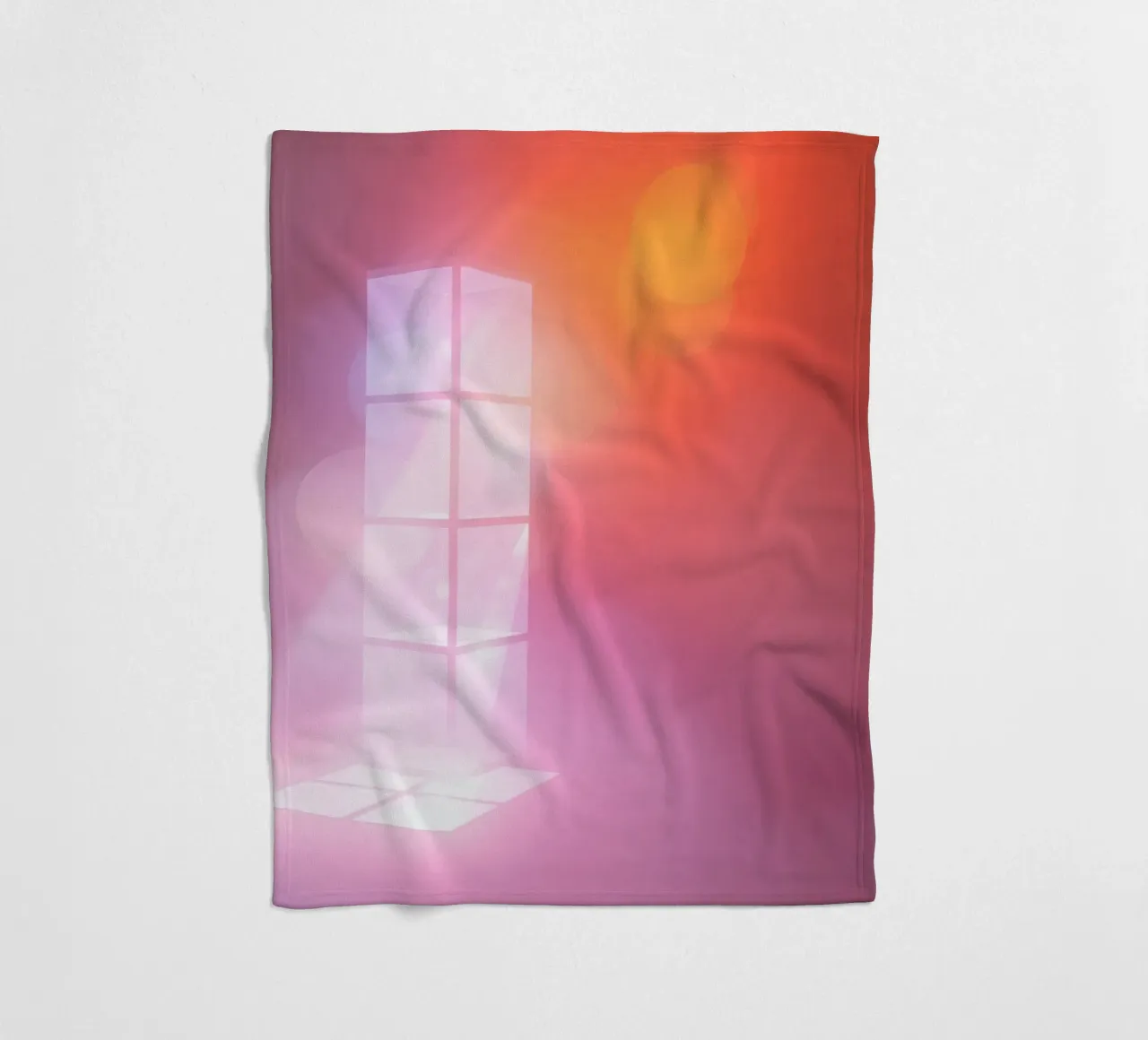 Vibrant illuminated structure in fog fleece blanket by DesignDoodle