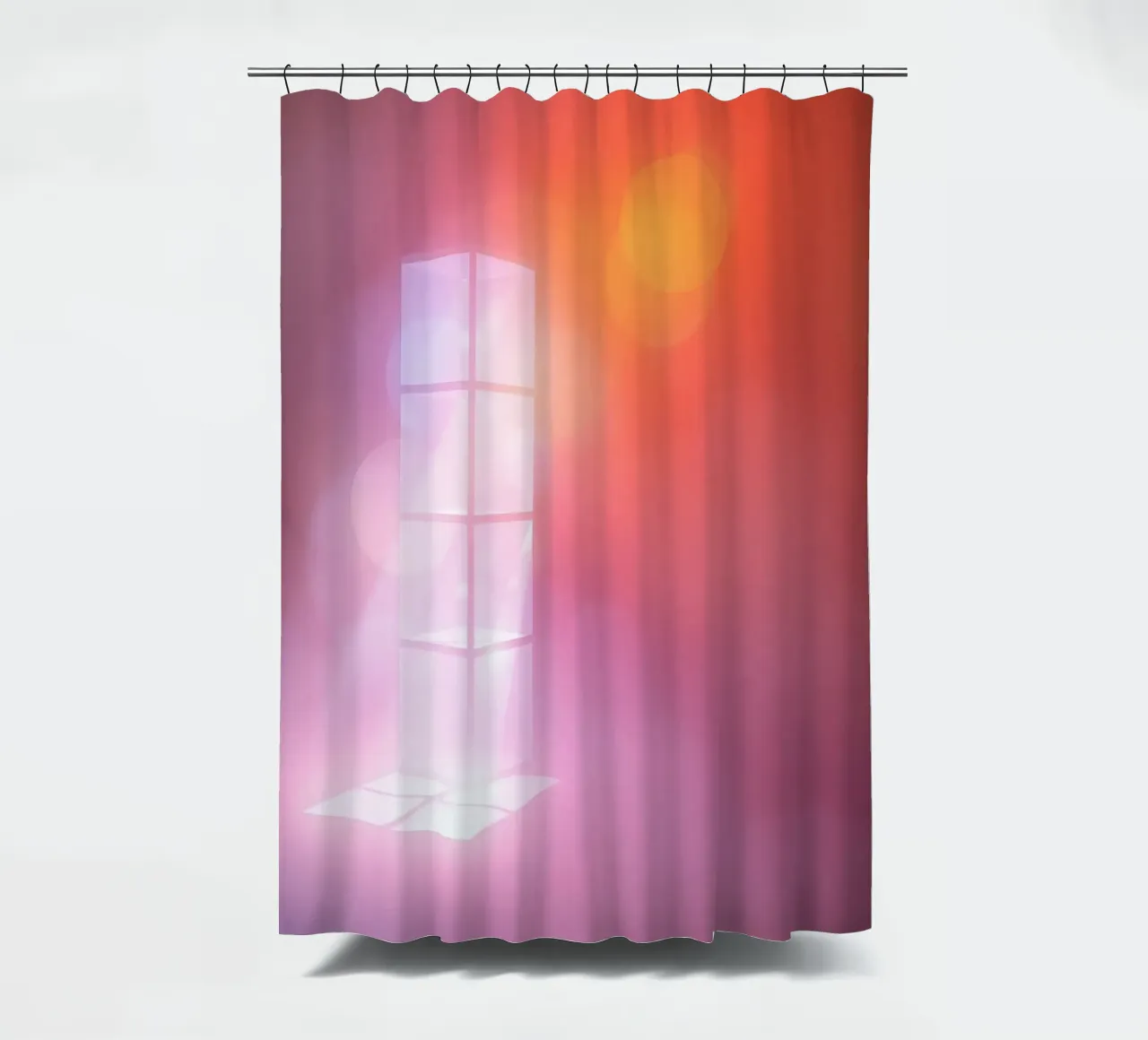 Vibrant illuminated structure in fog shower curtain by DesignDoodle