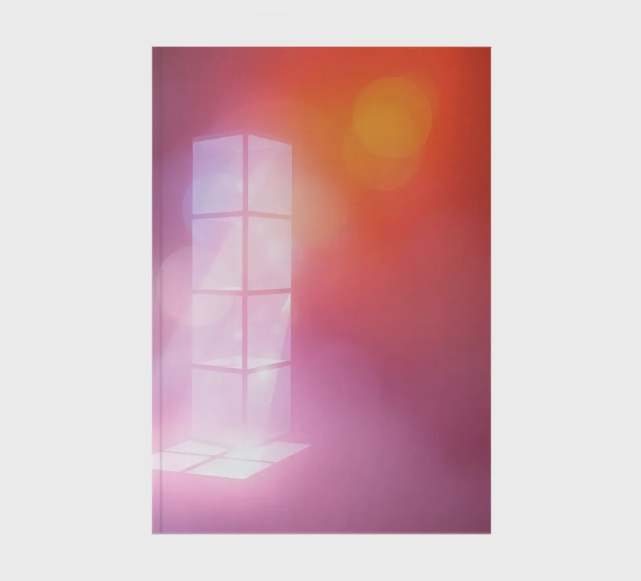 Vibrant illuminated structure in fog notebook by DesignDoodle