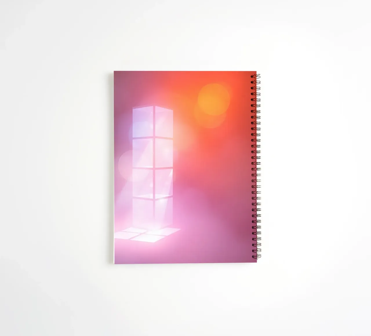 Vibrant illuminated structure in fog spiral notebook by DesignDoodle
