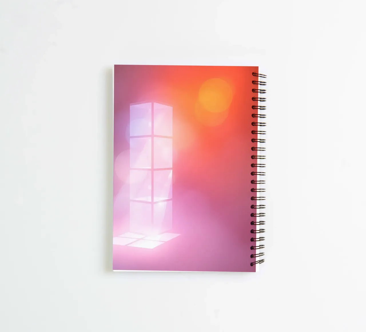 Vibrant illuminated structure in fog spiral notebook by DesignDoodle