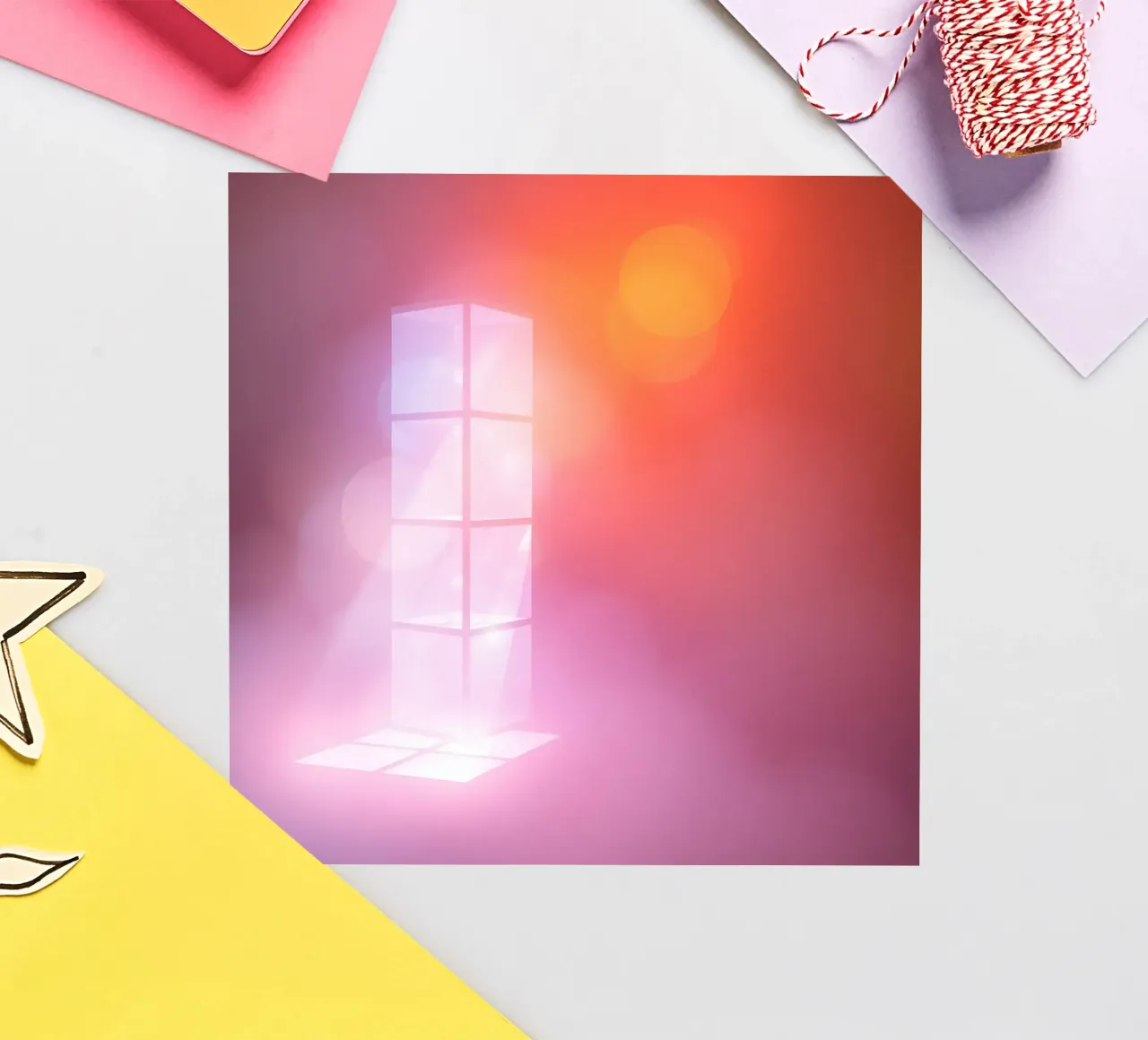 Vibrant illuminated structure in fog sticker by DesignDoodle