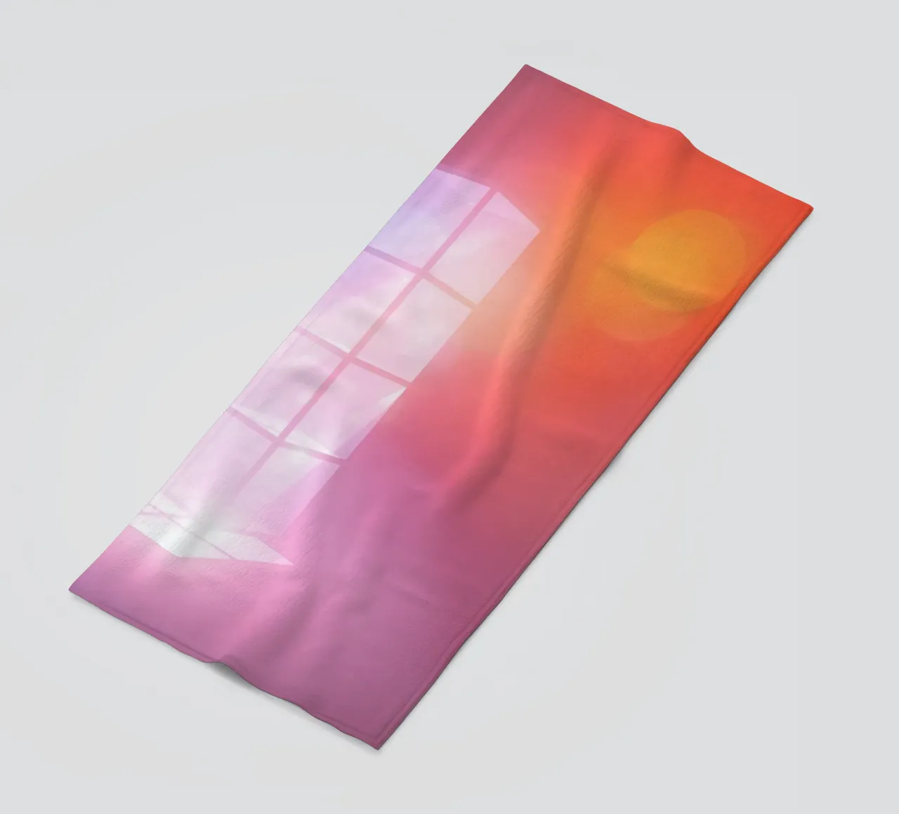 Vibrant illuminated structure in fog beach towel by DesignDoodle