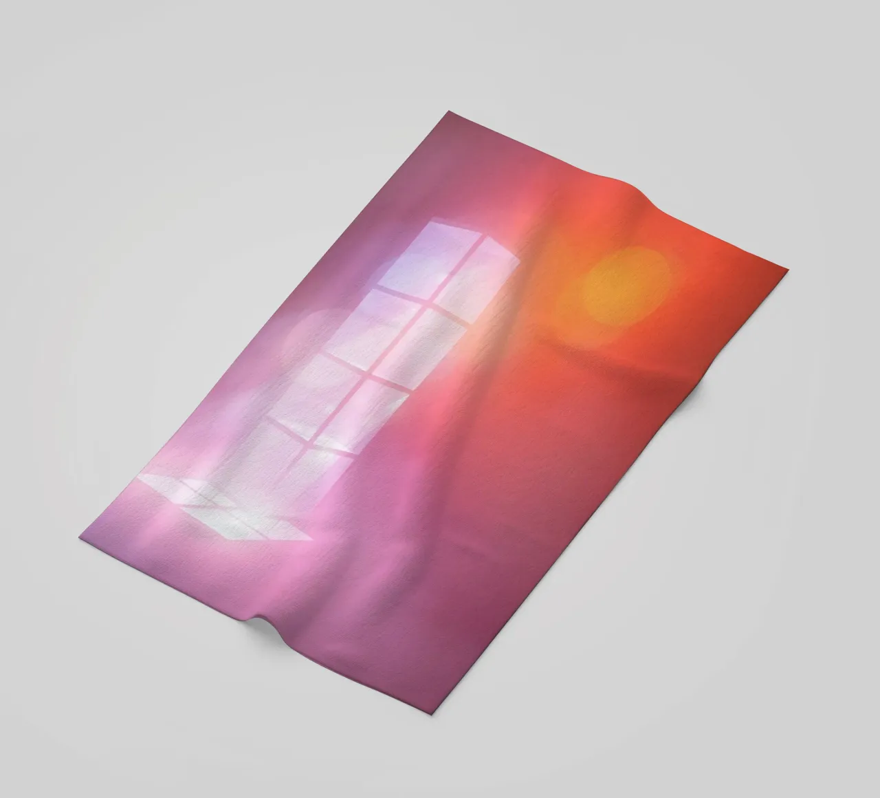 Vibrant illuminated structure in fog beach towel by DesignDoodle