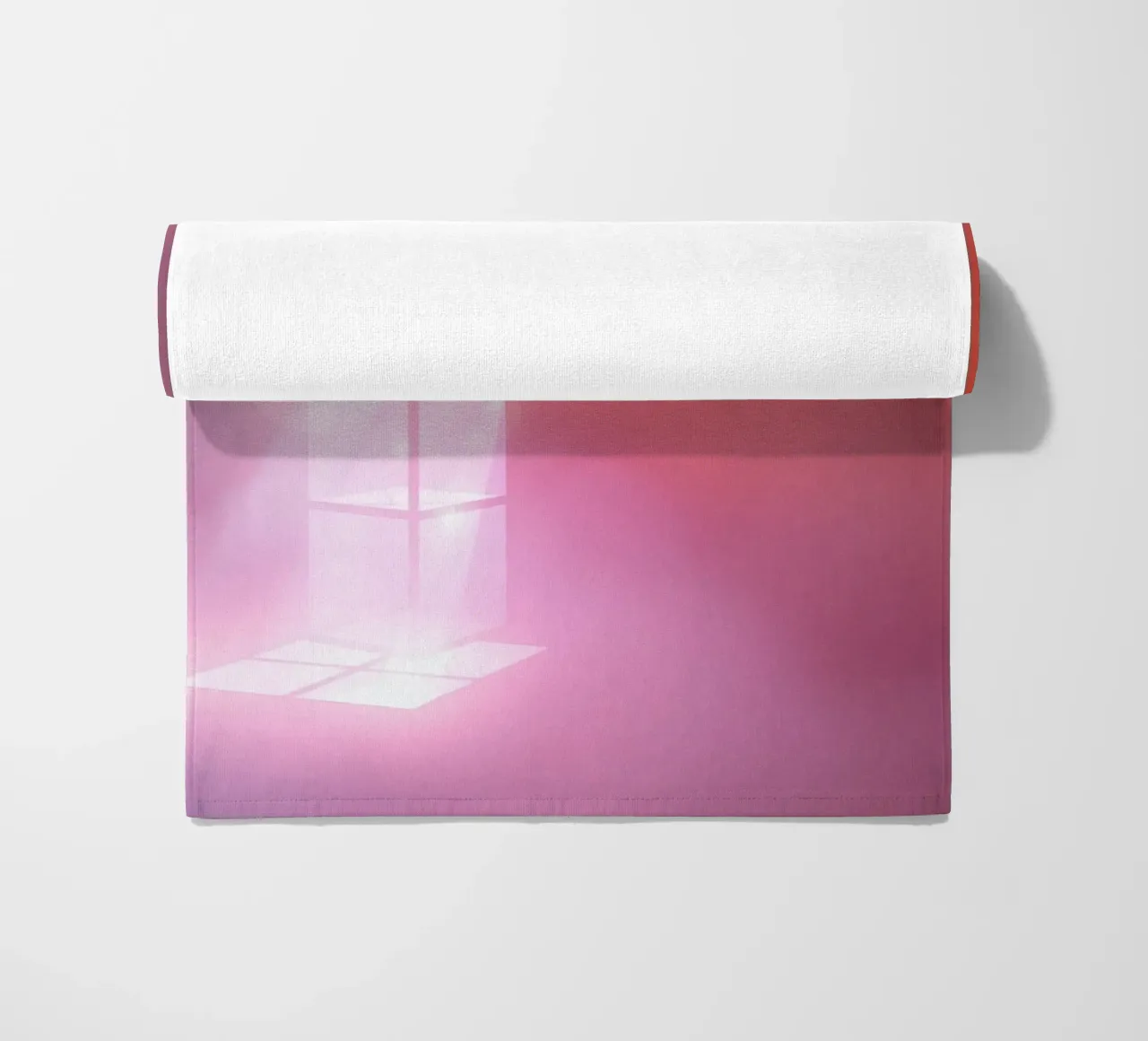 Vibrant illuminated structure in fog beach towel by DesignDoodle