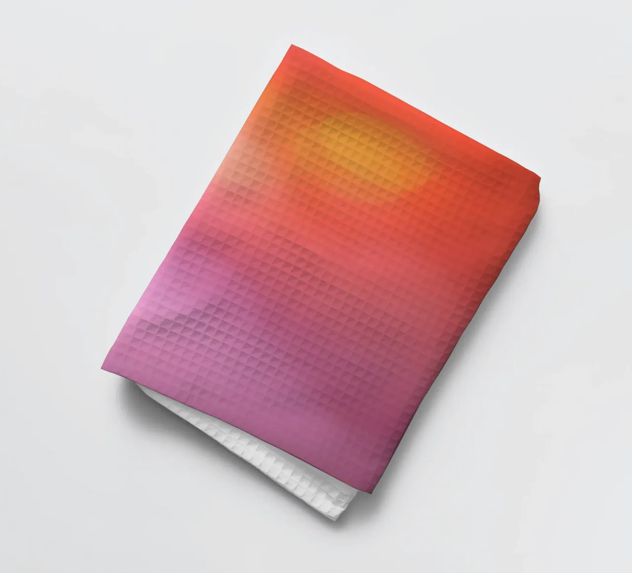 Vibrant illuminated structure in fog tea towel by DesignDoodle