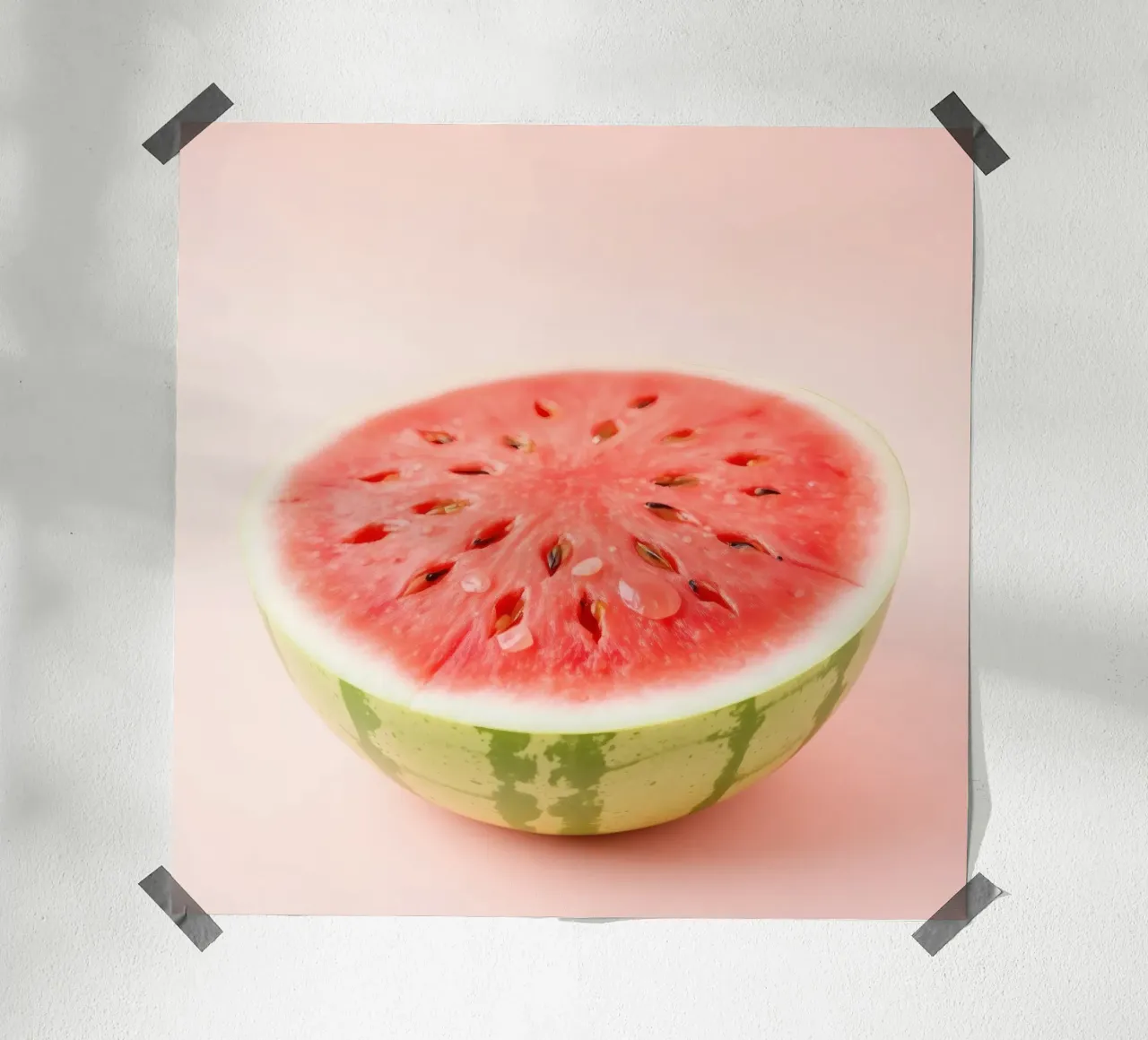 Moitié de pastèque fraîchement coupée d'un rouge éclatant hahnemühle de DesignDoodle