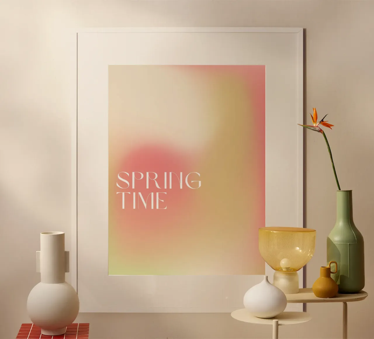 Spring Time poster con telaio in legno da treechild