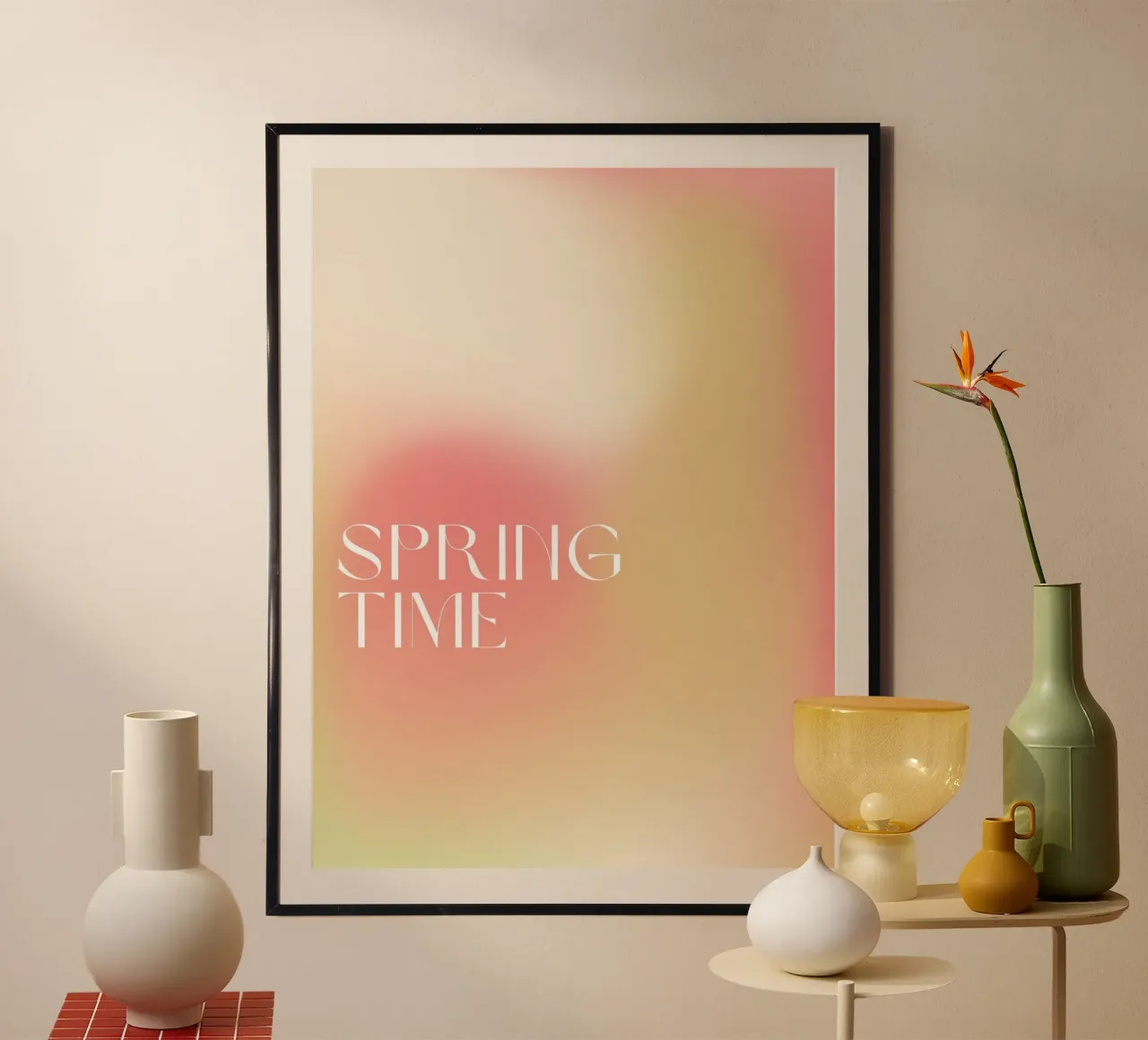 Spring Time poster con telaio in legno da treechild