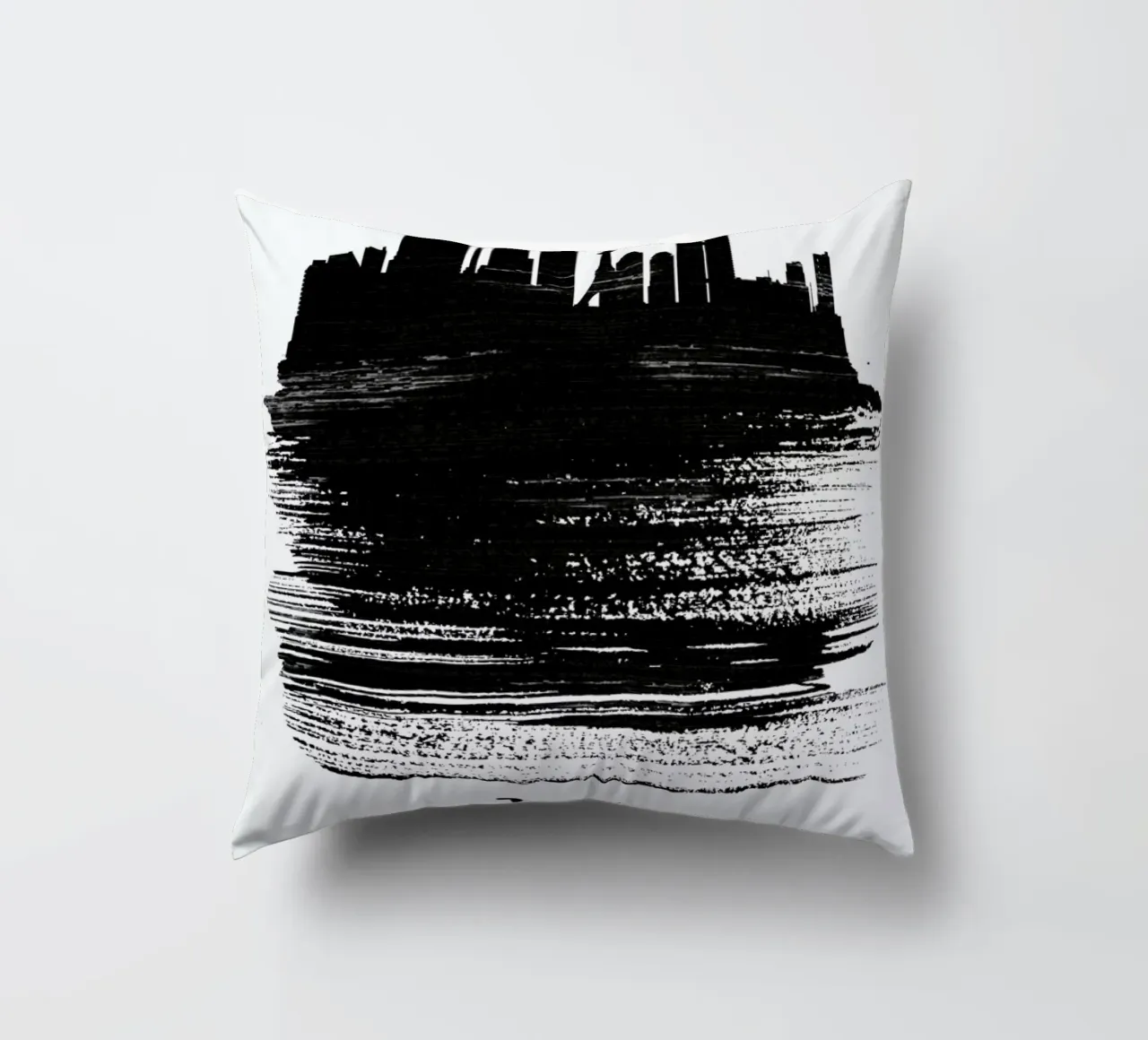 Tokyo Skyline Brush Stroke decorative cushion by Naxart