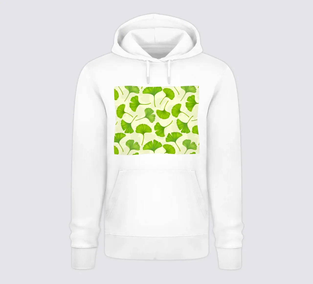 Foglie di ginkgo su bianco sporco felpa con cappuccio da Painted Nature