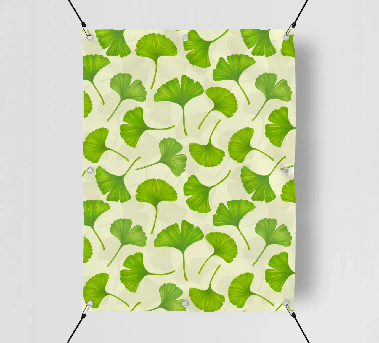 Foglie di ginkgo su bianco sporco telo in pvc da Painted Nature