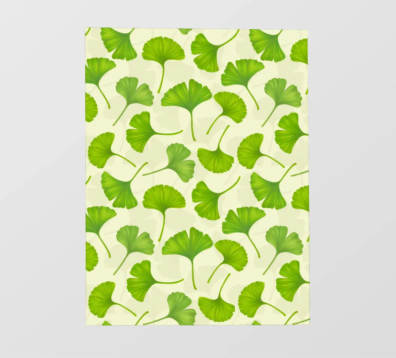 Foglie di ginkgo su bianco sporco telo in pvc da Painted Nature