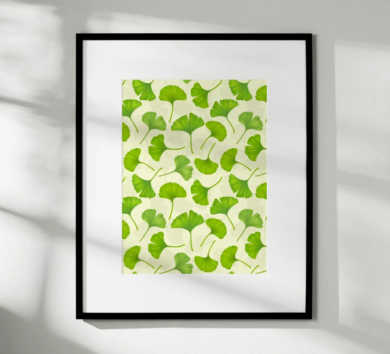 Foglie di ginkgo su bianco sporco carta hahnemühle da Painted Nature