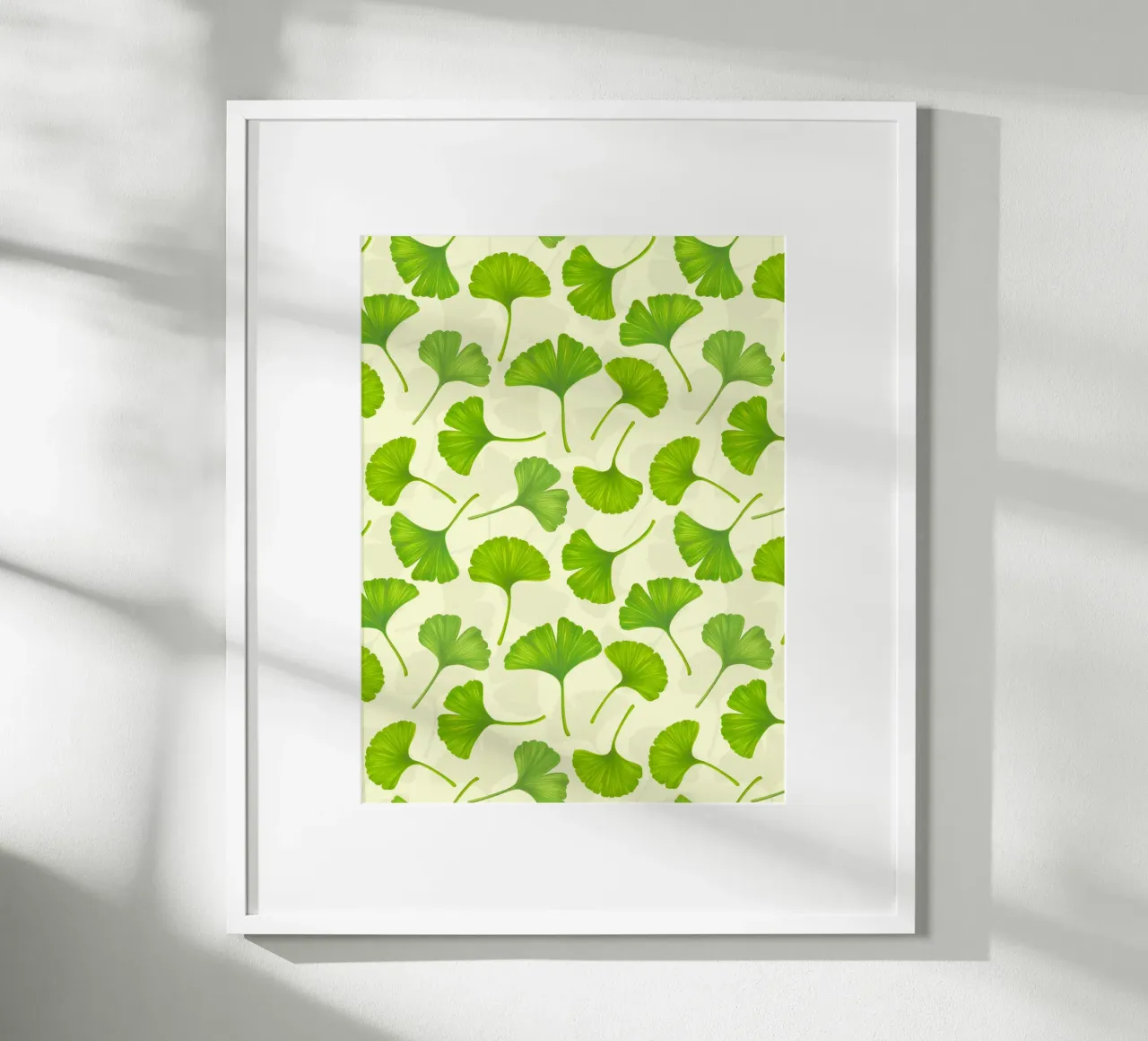 Foglie di ginkgo su bianco sporco carta hahnemühle da Painted Nature
