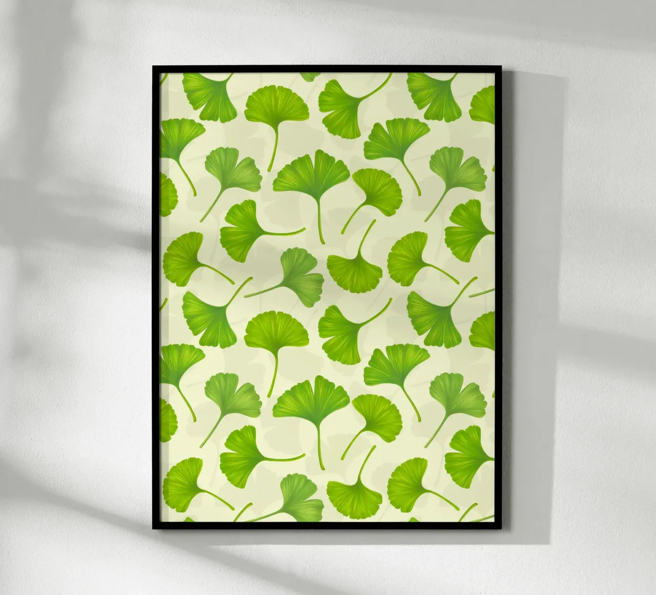Foglie di ginkgo su bianco sporco carta hahnemühle da Painted Nature