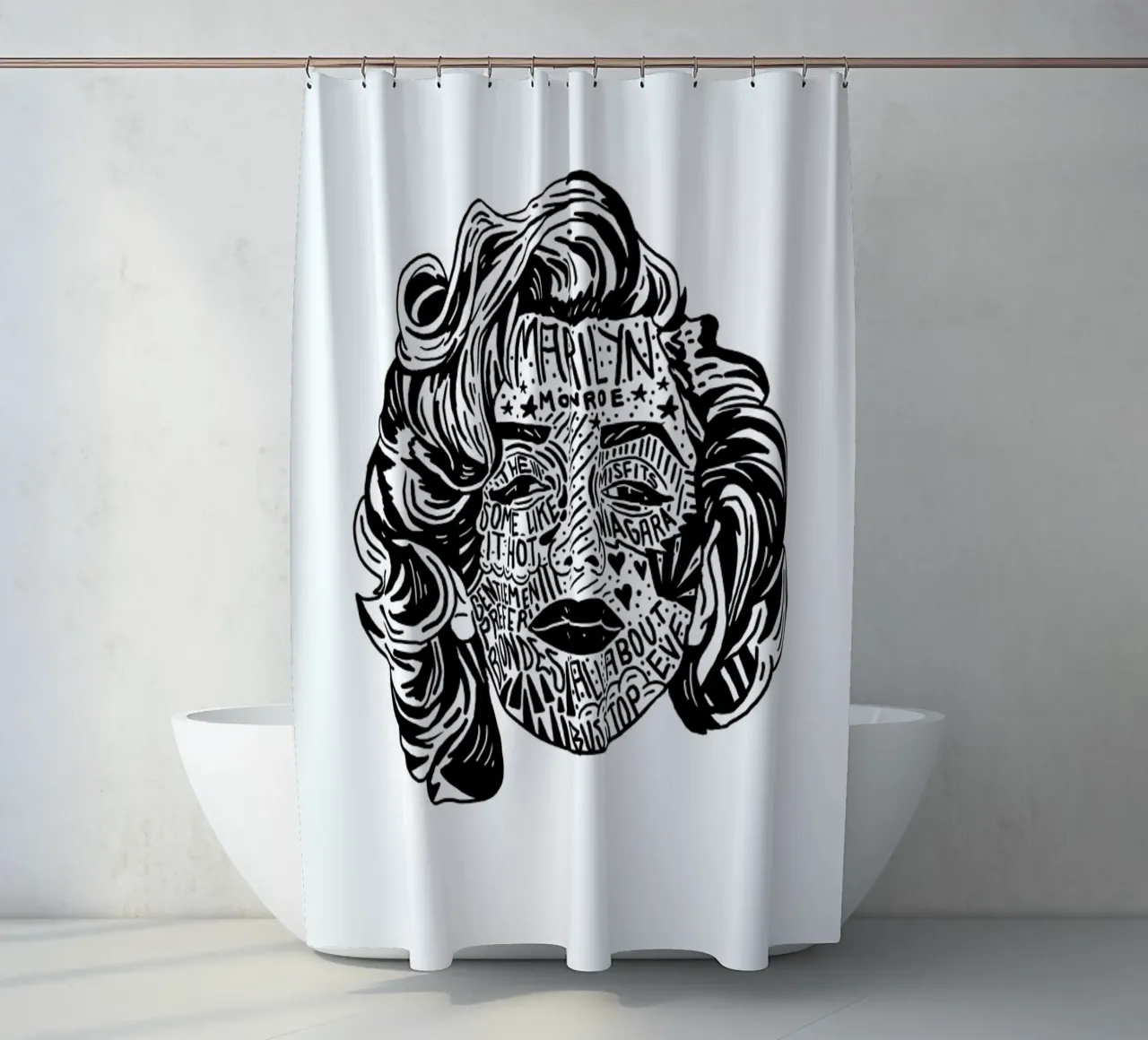 Marylin shower curtain by Nick Cocozza