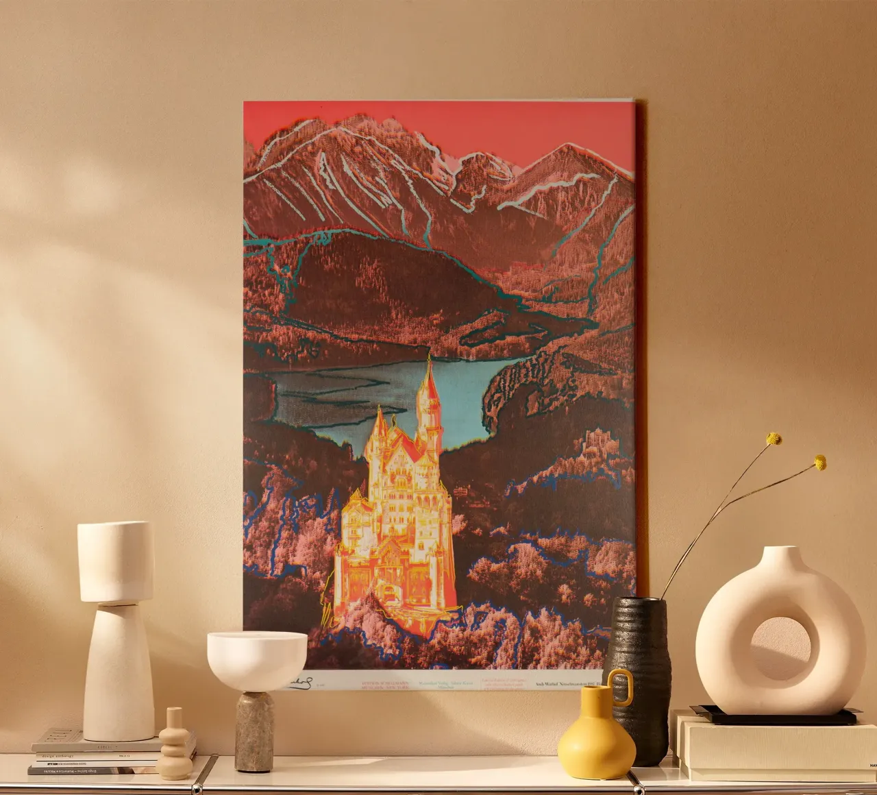 Kaviaar 20 Andy Warhol Neuschwanstein 1987 canvas met Baklijst van phillipp veisenberg
