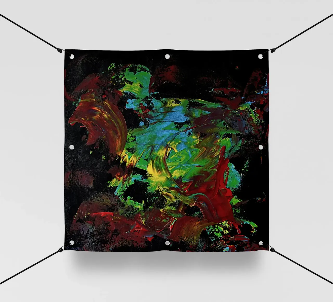BLIND PAINTING EXPERIMENT 2 telo in pvc da Thierry Vobmann Abstract painting