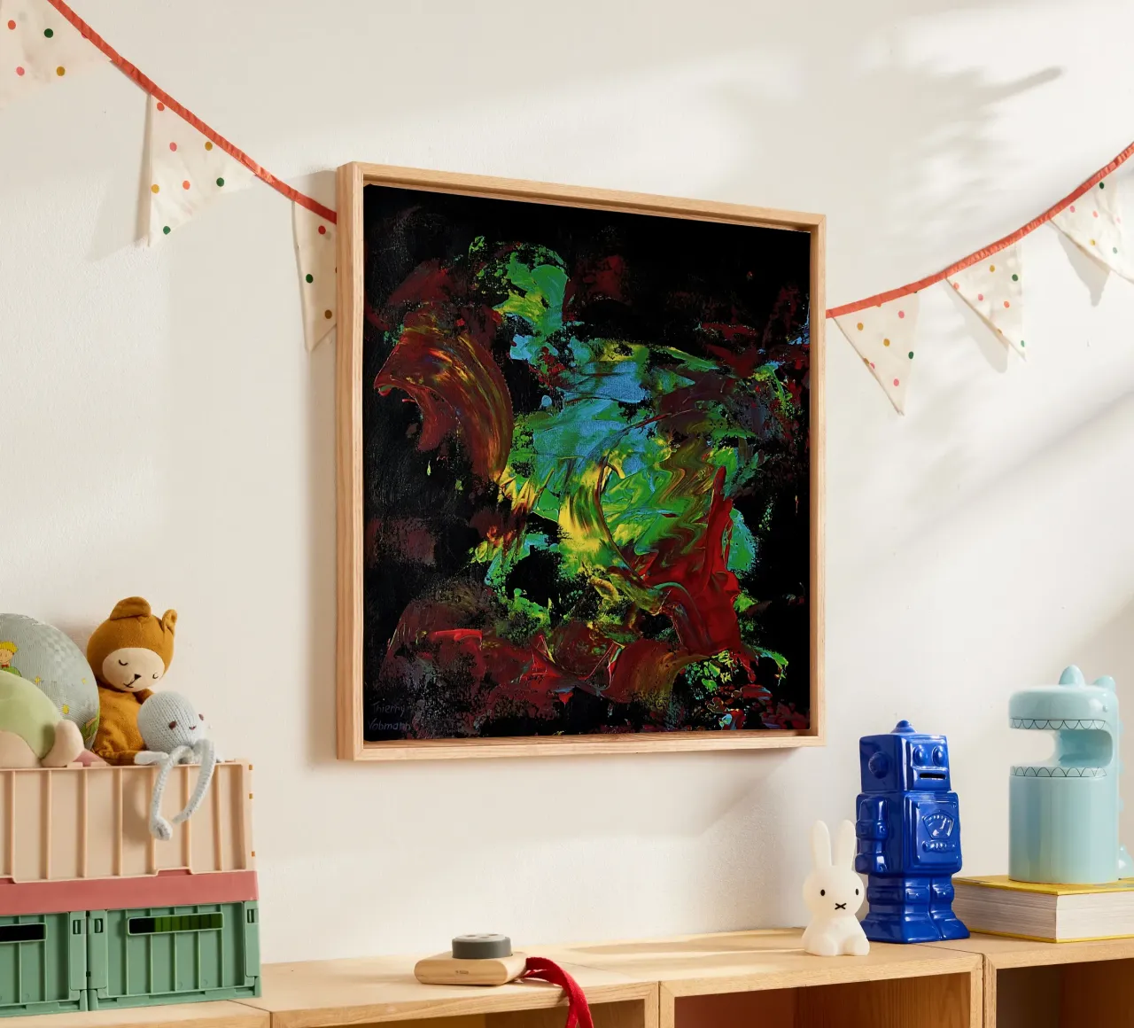 BLIND PAINTING EXPERIMENT 2 tela con Cornice a cassetta da Thierry Vobmann Abstract painting